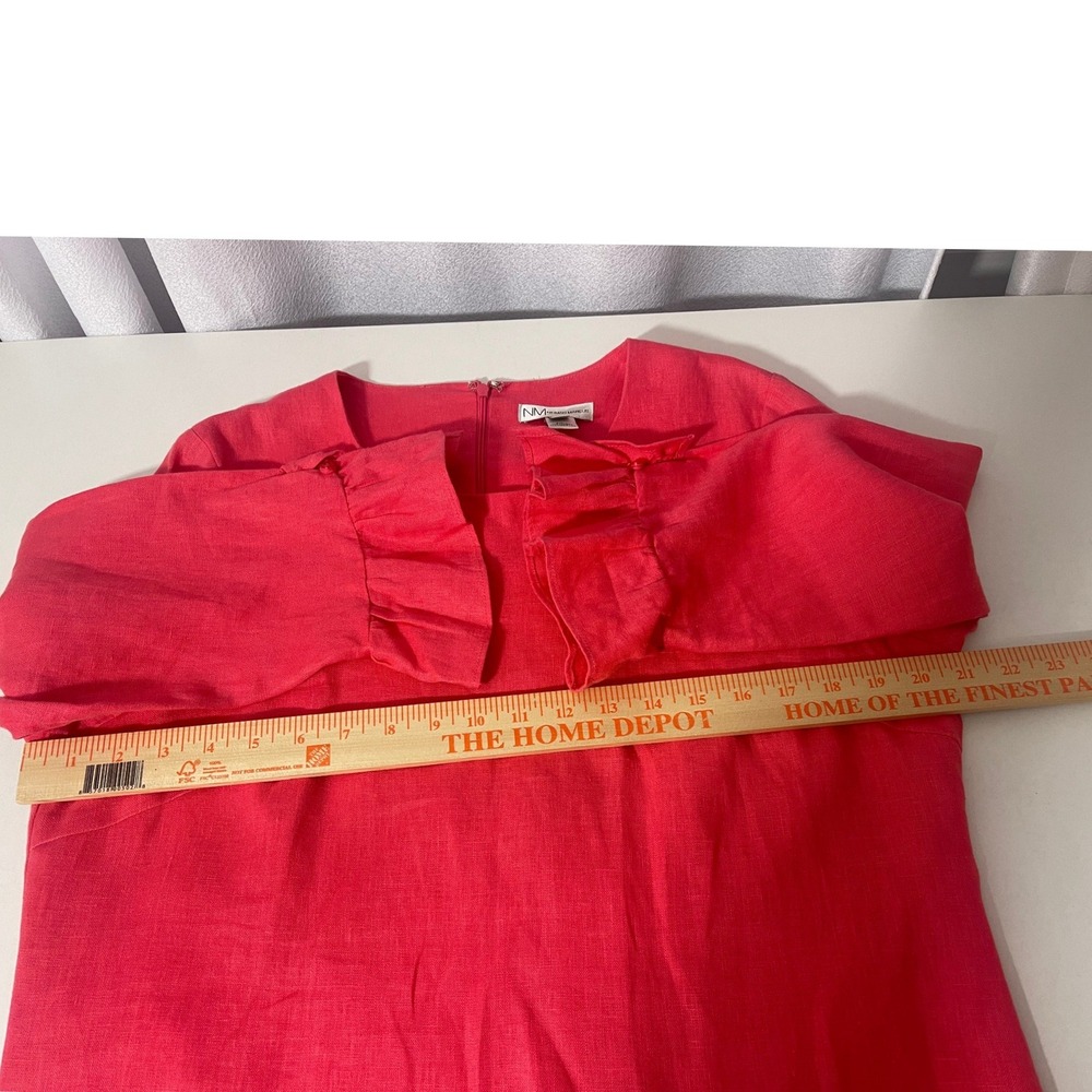 Neiman Marcus Womens Coral Pink 100% Linen Shift Dress Large - Picture 6 of 7